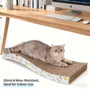 Kattenkrabplank Groothandel - Schattige Geprinte Kattenkrabmat, Duurzaam Katten Speelgoed in Golfvorm, Directe Groothandel voor Huisdierenwinkels - Product Image 2