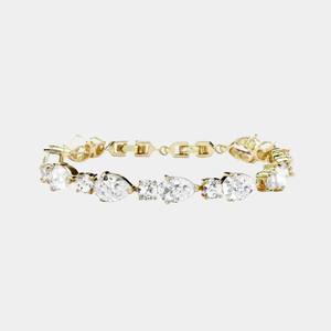 Elegante pulsera nupcial para novias y damas de honor, diseño de lujo con cristales y perlas, joyería ajustable chapada en oro. - Product Image 5