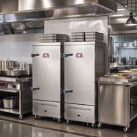 Ruitai 8-bakjes SUS304/SS201 LPG/NG rijststoompan CE-gecertificeerd, met optionele handgreep & timer voor kantine/hotel/catering