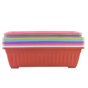 Plastic rectangle planter box planting container flower pot for garden windowsill Patio Home Porch