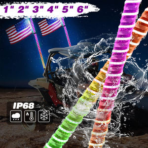 Luz LED COB <span class=keywords><strong>RGB</strong></span> de 2 pies, 3 pies, 60 cm, tipo látigo, para minería, buggy, espiral de 0.8 pulgadas, con efecto de persecución y baile, control remoto por aplicación, luz para coche de 12V - Product Image 1