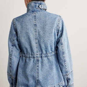 2025 OOTD Fashionable Casual <b>Denim</b> <b>Coat</b> Washed Zipper-up Cotton Filled Top for Autumn/Winter Women Jackets - Product Image 3