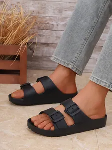 <span class=keywords><strong>Mules</strong></span> pour hommes et adolescents, nouvelle collection été, style rétro urbain, décontractées, à enfiler, en EVA moulé monobloc, à double bride, plates - Product Image 2