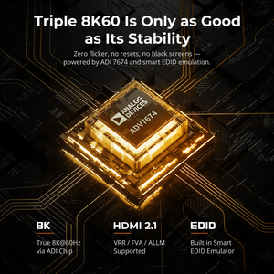 Commutateur <span class=keywords><strong>KVM</strong></span> TESmart <span class=keywords><strong>3</strong></span> Moniteur 2 Ordinateur 8K 2 entrées et <span class=keywords><strong>3</strong></span> sorties Prise en charge EDID Dynamique HDR 4 ports HDMI + DP Triple 4K144Hz Commutateur <span class=keywords><strong>KVM</strong></span> - Product Image 3