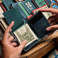 Dompet Kartu Kredit & ID Kulit Sapi Asli Anti Maling Desain Stylish Portable dengan Benang Nilon Pendek Unisex 7