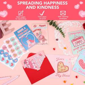 Lot de 24 enveloppes portefeuilles YS pour la Saint-Valentin, motifs amusants, 6 variétés pour enfants, famille, amis - Joyeuses lettres d'amour pour lui et elle - Product Image 4
