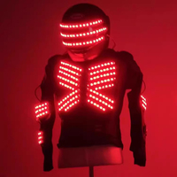 Costume de marcheur robot à DEL avec lumières de boîte de nuit pour les décorations d'Halloween et de Noël et les occasions scolaires