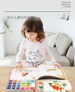 Bloc de Pintura para Dedos con 24 Colores para Aprendizaje Artístico Preescolar, Libro para Colorear con Huellas Dactilares para Niños y Niñas - Product Image 6