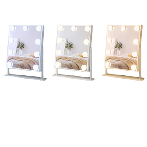 Venta al por mayor logotipo personalizado Mini LED de cristal <span class=keywords><strong>espejo</strong></span> de maquillaje pequeño <span class=keywords><strong>espejo</strong></span> de pie para mesa <span class=keywords><strong>espejo</strong></span> de tocador para boda cumpleaños <span class=keywords><strong>marco</strong></span> de metal - Product Image 6