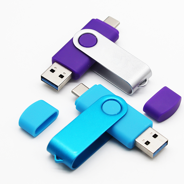 Custom 2-in-1 USB Memory Card 32GB-1TB OTG Micro USB Flash Drive 2.0 Type-C Bulk Phone Flash Drive 2-in-1 USB Flash Drive