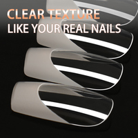 Nail Kingdom-Lot de 15 tailles, 120 pièces, gel doux blanc, à presser et gel X Coat, couverture complète, pointes d'amande