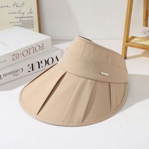 Sombrero de sol plisado para mujer, ajustable, para ciclismo, playa, verano, protección UV, visera hueca para exteriores - Product Image 4