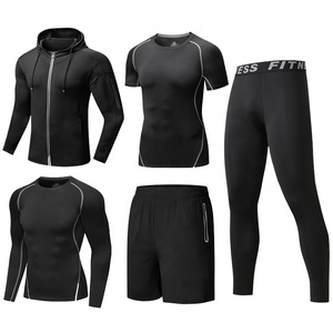 <span class=keywords><strong>Abbigliamento</strong></span> da <span class=keywords><strong>Palestra</strong></span> da <span class=keywords><strong>Uomo</strong></span> Dropshipping Ingrosso Logo Personalizzato Shark Set 5 Pezzi in Poliestere Dry Fit Fitness per <span class=keywords><strong>Uomo</strong></span> - Product Image 3