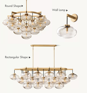Lustre moderne en verre et laiton avec boules LED pour salon et <span class=keywords><strong>cuisine</strong></span>, 36 pouces - Product Image 2