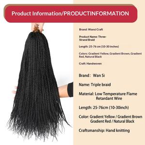 Perruque en crochet tressée à trois brins, double trame, torsadée sénégalaise, en fil synthétique résistant à la chaleur, dreadlocks africaines - Product Image 2