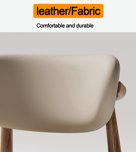 Phong cách Bắc Âu silla de comedor ánh sáng sang trọng ăn uống ghế hiện đại tối giản PU da trở lại đệm rắn gỗ ăn ghế - Product Image 3
