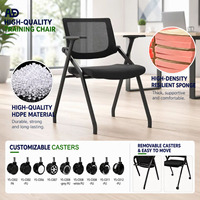 Chaise de formation ergonomique à faible MOQ, pieds en métal, durable, empilable, pour la maison, le bureau et les appartements