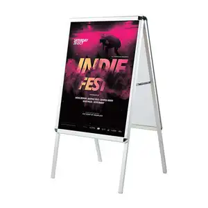 A Frame Sidewalk Sign Outdoor Poster Holder Stand One Sided Poster Outdoor Advertising Sign Stand