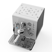 Achetez la nouvelle machine à café semi-automatique classique noire et blanche 220 V, modèle 2026, design cube, pression 9 bars, 120 tasses/heure