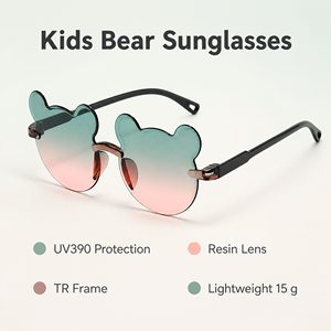 Bear Shaped <b>Sunglasses</b> for Boys Girls Kids Summer Outdoor Beach <b>Gradient</b> Children Shades Fashion Trendy - Product Image 3