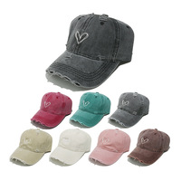 Großhandel Maßgefertigte Bestickte Distressed Baseball-Kappe mit Eigenem Logo