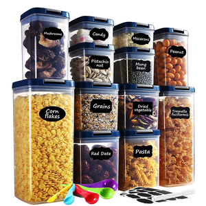 Air tight BPA Free Food Storage Containers Set Organization Plastic Jars Transperant Clear Kitchen Food Storage