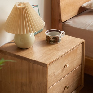 خزانة جانبية ضيقة من الخشب الصلب بتصميم عصري مع درج صغير بسيط لتخزين غرفة النوم في الشقق - Product Image 4