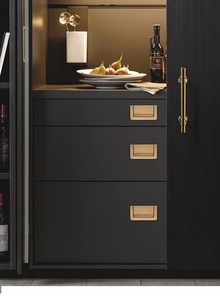 Ẩn lõm loạ<span class=keywords><strong>i</strong></span> cửa tủ xử lý Phẳng Màu Đen Tủ tuôn ra vòng kéo hình chữ nhật ngăn kéo xử lý - Product Image 5