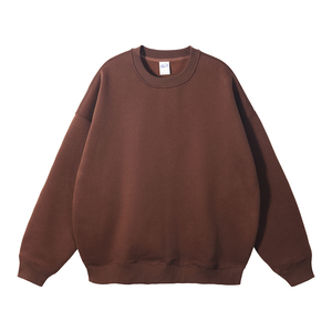 Nouveau design Crewneck sweat-shirt surdimensionné 500gsm coton lourd goutte épaule sweat-shirt blanc