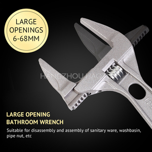 Cực Rộng Hàm Hợp Kim Nhôm Phòng Tắm Tay Cầm Ngắn Điều Chỉnh Cờ Lê - Product Image 5