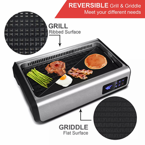 Barbecue électrique intérieur sans fumée 1500W avec plaques à <span class=keywords><strong>raclette</strong></span> antiadhésives pour barbecue - Product Image 2