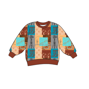 Vendita calda Pullover manica lunga per neonati stampa occidentale personalizzata girocollo per bambini ragazzi ragazze Top <span class=keywords><strong>felpe</strong></span> - Product Image 4