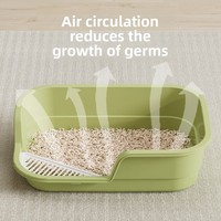 Bac à litière pour chat extra large en polypropylène, style ouvert, anti-éclaboussures, anti-fuites, facile à nettoyer, fournitures pour animaux de compagnie, toilette pour chat d'intérieur