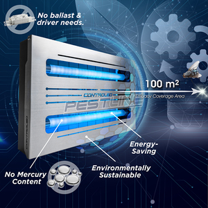 Chất lượng đầu tiên CONTRO-LED côn trùng ánh sáng bẫy tiêu chuẩn (2x6.5W) với HACCP tuân thủ UV dính bẫy côn trùng bay ánh sáng UV - Product Image 4