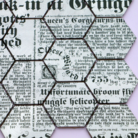 WEIDE Carreaux de mosaïque hexagonaux modernes en aluminium motif journal britannique Décoration murale en métal pour murs intérieurs de cuisine