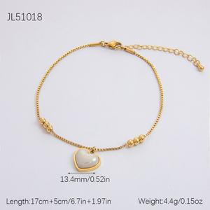 Chaîne de cheville creuse pour femme, style rétro vintage, étanche, en acier inoxydable plaqué or 18 carats, accessoire de mode - Product Image 6