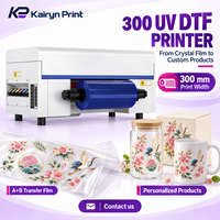 Imprimante DTF UV 300 mm de largeur pour l'impression d'étiquettes en cristal sur coques de téléphone, céramique, verre, bois, métal, cuir, emballages de boîtes cadeaux