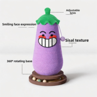 Griffoir pour chat aubergine violet avec niche et balle de jeu – Design unique et élégant pour l'escalade avec sisal