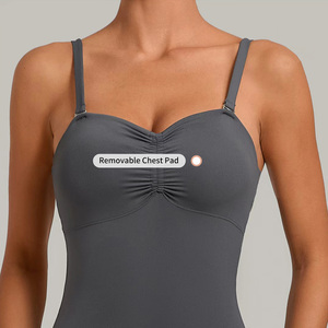 Tute da Yoga Senza Schienale con Logo Personalizzato, Modellanti, Senza Maniche, con Tasche Laterali, Aderenti, Traspiranti e ad Asciugatura Rapida per <span class=keywords><strong>Palestra</strong></span> - Product Image 4