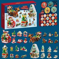 Sınır Ötesi Yeni Ürünler Noel 24 Günlük Geri Sayım Sürprizi 1:72 Ölçekli Yapım Blokları Hediye Seti Oyuncaklar Küçük Parçacıklı Noel Yapım Seti
