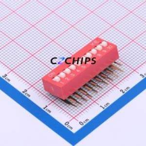 DSDA10LHGETR DIP Switch Switch Single Pole Single Throw 10 PC Pin 2.54mm - Product Image 1