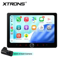 Stereo Mobil Android Universal Double Din 10.1 Inch dengan ADAS Terintegrasi, 2+64GB, Input HD, Layar QLED Full Laminasi, BT5.4, CarPlay, XTRONS