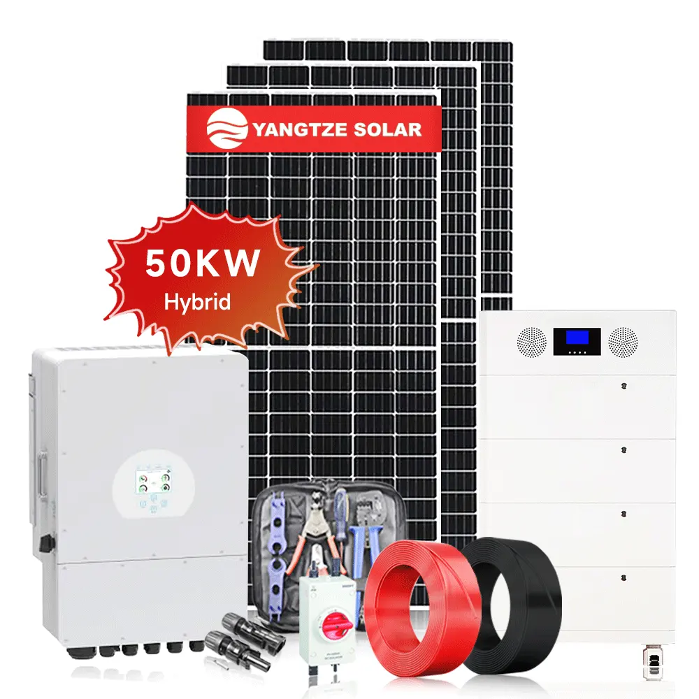 30kw 50kw100kw 150kw hibrid ızgara kapalı güneş enerjisi sistemi yenilikçi 50kw hibrid ızgara kapalı güneş çözümü