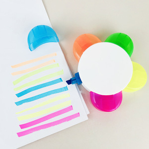 ปากกาเรืองแสงดอกทานตะวัน5สีปากกาทำเครื่องหมายหัวเอียงปากกาสีลูกกวาดวาดเส้นพร้อมโลโก้ที่กำหนดเอง - Product Image 4