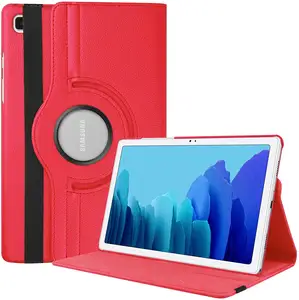 Pour Samsung Tab A8 10.5 2021 housses de tablette pour enfants, étui avec béquille rotative à 360 degrés en cuir PU pochette robuste avec porte-crayon