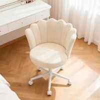 Chaise de bureau ergonomique en velours pour la maison, chaise pivotante moderne européenne avec dossier en pétales, chaise de direction à dossier haut