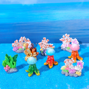 Decoraciones de acuario de coral artificial, miniaturas de resina plástica para paisajes, adornos para peceras. - Product Image 3