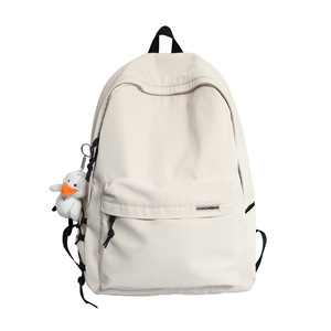 Mochila de viaje minimalista de estilo japonés de gran capacidad para hombres y mujeres, mochila escolar de tela Oxford de 15 pulgadas, Color sólido - Product Image 5