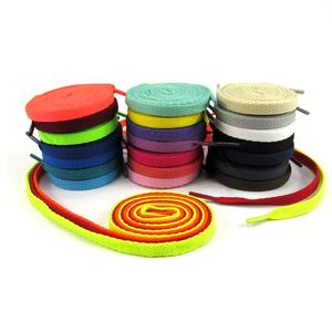 Colorful Flat Shoelaces Polyester 8mm Plain Woven for Sneakers <b>Casual</b> <b>Shoes</b> Small <b>White</b> Laces Unique Custom Pair - Product Image 2