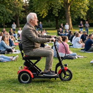 Scooter électrique ergonomique à trois <span class=keywords><strong>roues</strong></span> auto-équilibrant et confortable <span class=keywords><strong>avec</strong></span> coussin large pour concerts de jazz en plein air - Product Image 4